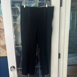 Anthropologie Black Ankle Pants with tan stiching